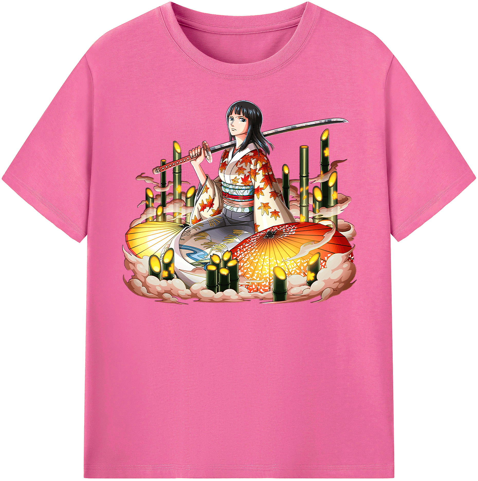 ワンピース ニコ・ロビン ONE PIECE Nico Robin レディースカジュアルプリントTシャツ（綿100％）